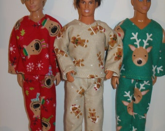 Handmade 12" Male fashion doll clothes  - your choice of Christmas print