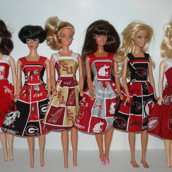 Handmade 11.5" fashion doll clothes - Your Choice - Choose 1 - Florida State, Alabama, utah, Washington, Georgia, Nebraska