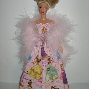 Handmade Regular 11.5&quot; fashion doll clothes - Pink princesses gown with boa
