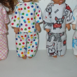 Handmade doll clothes for 5.5&quot; little sister fashion doll such as Chelsea - your choice flannel print pj&#39;s
