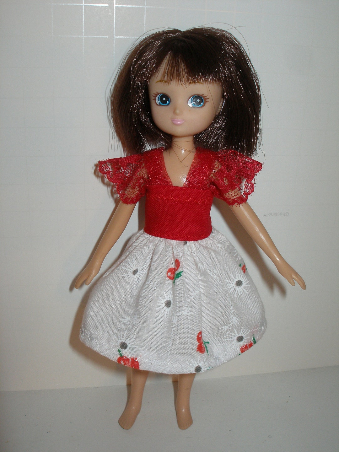 Handmade 7 Doll Clothes for Lottie Doll or Tutti Doll White and Red