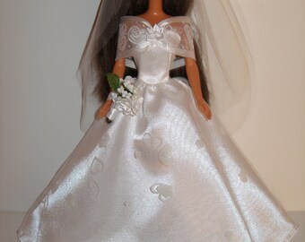 Handmade 11.5" fashion doll clothes -  Wedding gown or pink Bridesmaid gown