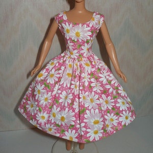 Daisy handmade 11.5&quot; fashion doll dress -  your choice of color - pink, blue, purple or black
