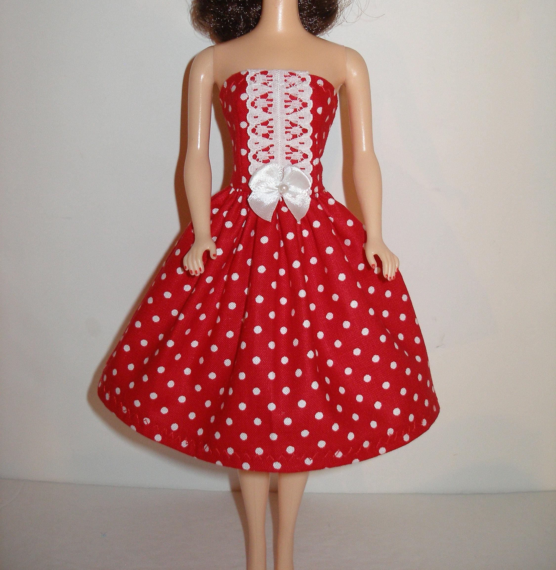 barbie red and white dress Barbie Holiday Fashion - Red, White, & Gold Gown Dress, Heels, Crinoline  Slip