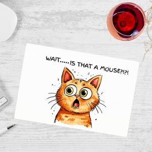 Funny Cat Mouse Pad | Hilarious Desk Mat for Cat Lovers | Cute & Quirky Office Gift | Work from Home Humor