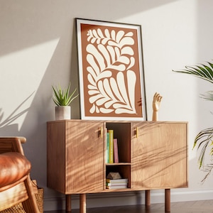 Brown Abstract Boho Wall Art, Digital Printable Poster