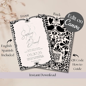 Talavera Wedding Invitation Template: Bilingual Printable, Hand-Drawn (Digital Download)
