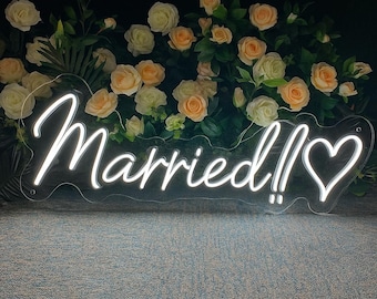 Benutzerdefinierte Hochzeits-Neon-Schild - Personalisiertes LED-Neonlicht-Schild für Hochzeiten!