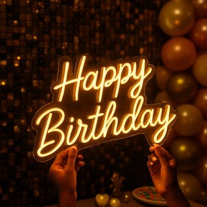 Benutzerdefinierte alles Gute zum Geburtstag Neon Schild - benutzerdefinierte LED-Event-Schild - alles Gute zum Geburtstag Neon - Neonlicht-Schild - Neon-Party-Dekor-Schild - Geburtstagsgeschenk-Schild