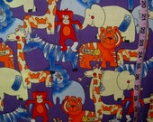 Flu and the Zoo animals scrubs medical  fabric 1yd quilting sewing material BTY