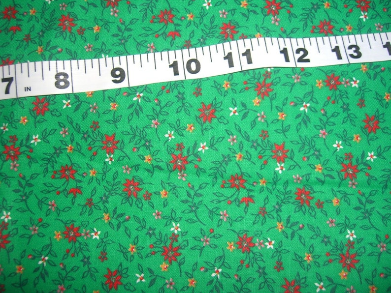Floral fabric with flowers cotton print quilt sewing quilting material for crafts crafting projects by the yard BTY quilters fabric green
