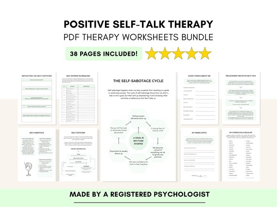 Positive Self-Talk Worksheets for Self-Belief & Confidence (PDF Digital Download)