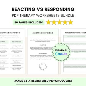 Schede di lavoro per reagire e rispondere: pacchetto di rivendita modificabile Canva