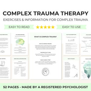 Complex Trauma Therapy Worksheets for Adults and Teens to Manage CPTSD, the Stress Response and Trauma Bonding with Emotional Regulation