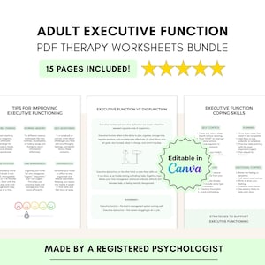 ADHD Executive Function Worksheets, Canva Editable with Private Label and Master Resell Rights