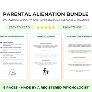 Parental Alienation Therapy Education Handout for Parents and Caregivers to Foster Healthy Relationships in Co-Parenting & Family Therapy