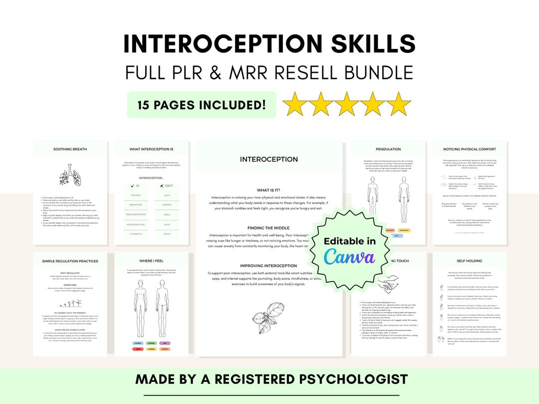 Interoception Improvement Worksheet.pdf Interoception Skills Worksheet Bundle, Private Label Rights & MRR ...