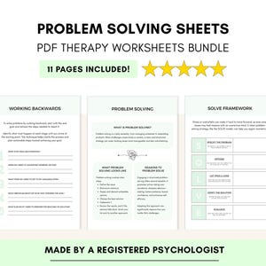 Werkbladen voor probleemoplossing met brainstormen en doelen stellen (digitale pdf-download)
