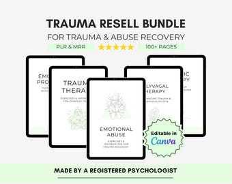 Trauma & PTBS Arbeitsblätter Mega Bundle, Canva Bearbeitbar mit Privatmarken- und Master-Wiederverkaufsrechten