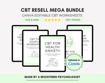 CBT Worksheets Mega Bundle, Canva Bearbeitbar mit Handelsmarken- und Master Resell Resell-Rechten