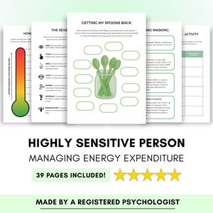 HSP Arbeitsblatt mit Löffel-Theorie und Boom & Bust Zyklus für ein verbessertes Energiemanagement