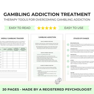 Gambling Addiction Treatment Therapy Worksheets and Gambling Planner for Overcoming Addiction and Managing Relapse Prevention Long Term