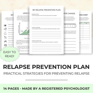 Relapse Prevention Plan Overcoming Addiction and Sobriety Tracker Bundle for Adults Managing Addiction and Substance Use Disorder Long Term