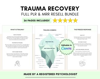 Bundel met werkbladen voor traumaherstel met PLR en MRR, bewerkbaar in canva (digitale download)