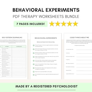 Self-Esteem Worksheets: Behavioural Experiments, Negative Thought Patterns (Fillable, Online)