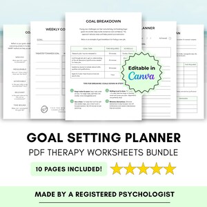 Goal Setting Planner Bundle, Canva Editable with Private Label and Master Resell Rights