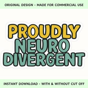 Neurodivergent ADHD PNG File Design for Neurospicy Sticker or ADHD Pin, Digital Download for Print on Demand Store or Commercial Use