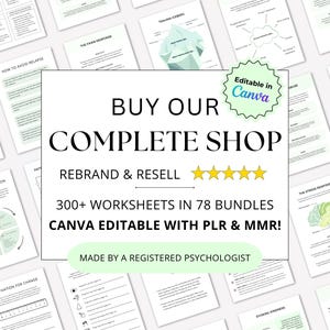 Therapy Worksheets Whole Shop Mega Bundle Canva Editable