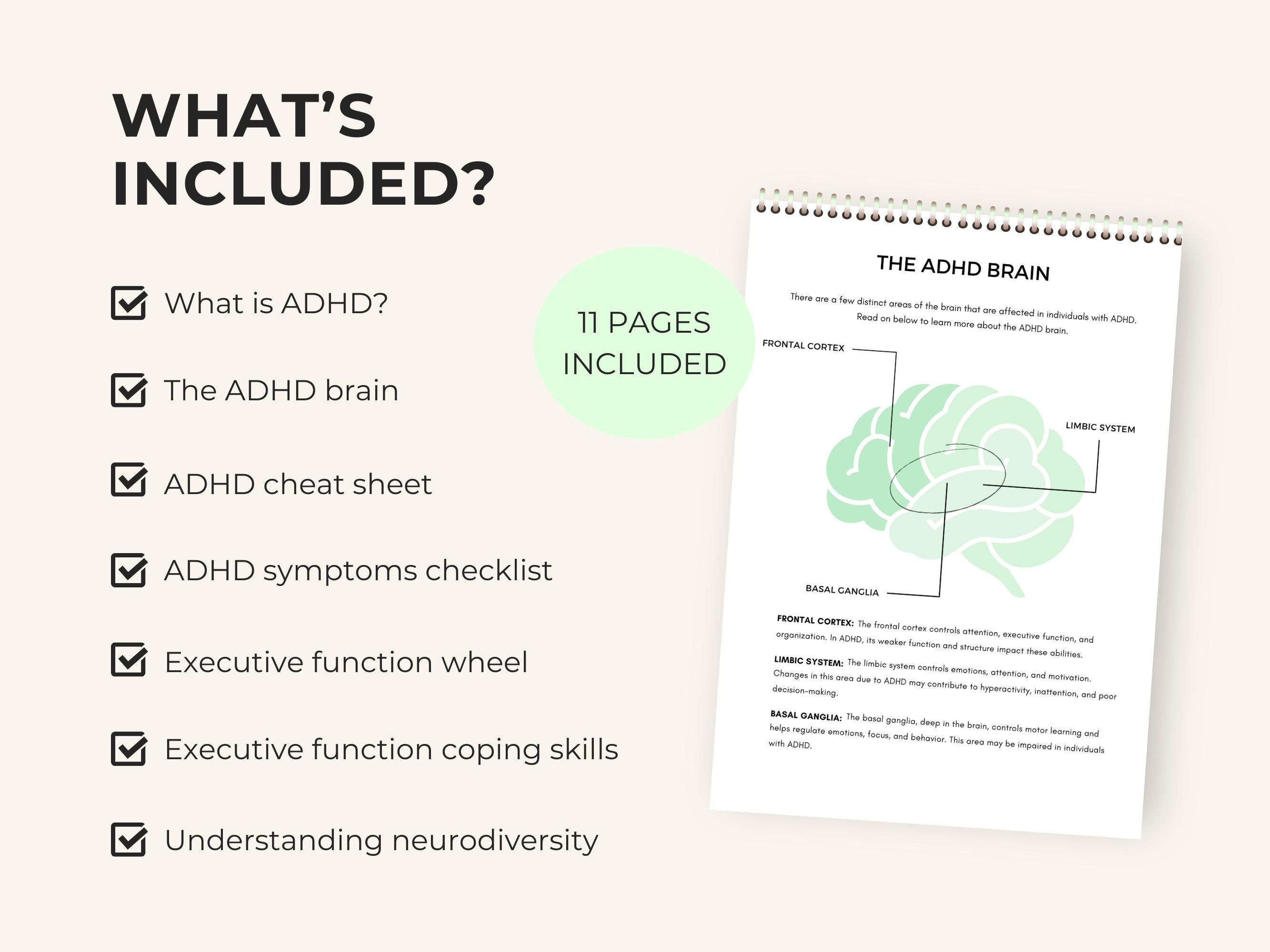 ADHD Cheat Sheet Bundle for Executive Function & Neurodiversity (PDF ...