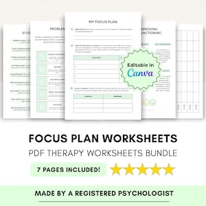 Documents à distribuer sur le plan thérapeutique, canva modifiable avec marque privée et droits de revente principaux