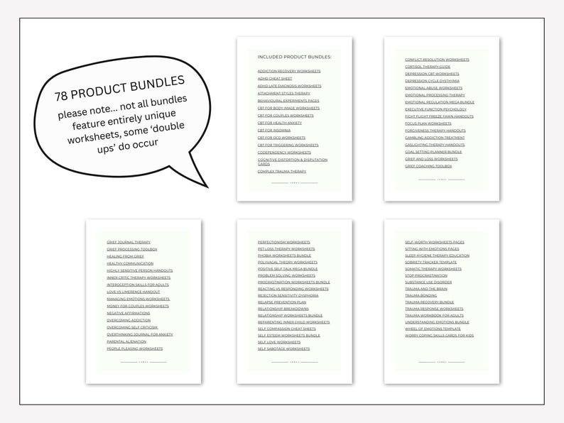 Therapy Worksheets Whole Shop Mega Bundle Canva Editable