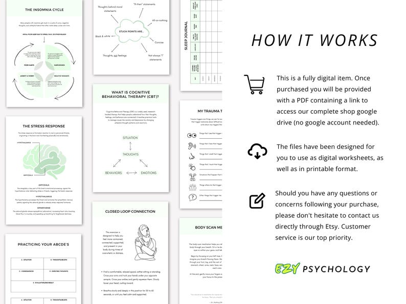 Therapy Worksheets Whole Shop Mega Bundle Canva Editable
