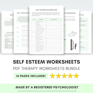 Hojas de trabajo de autoestima para mejorar la autocompasión y gestionar la crítica interna