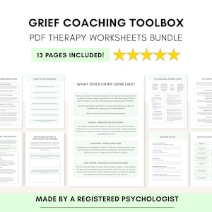 Kit de herramientas para el duelo con hojas de trabajo sobre autocompasión y pérdida (descarga digital en PDF)