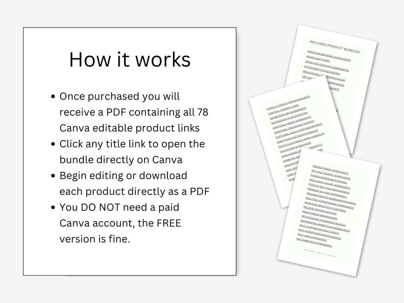 Therapy Worksheets Whole Shop Mega Bundle Canva Editable