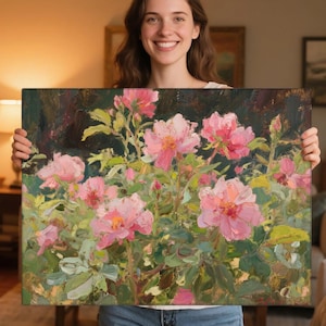 Garden Art, Flowers Art, Summer Garden Screensaver, Floral Painting, Gift for Her, Wall Art Decor, Vintage Floral Art, Floral Decor