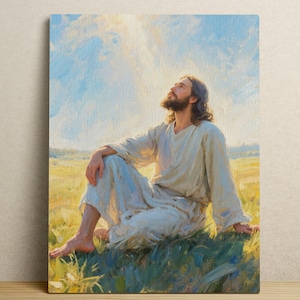 Sun and Jesus Art, Modern Christian Art, Jesus Christ Art, Bible Art, Jesus Wall Art, Christian Wall Art, Jesus Painting, Jesus Portrait