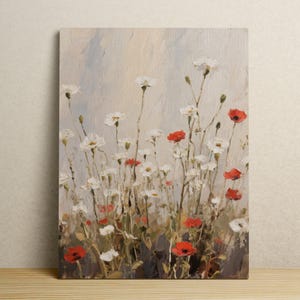 Buy 3 Get 1 Free, Abstract Wildflowers Field Wall Art, Floral Decor, Rustic Farmhouse Wall Decor, Flowers Wall Decor, Flower Painting Art