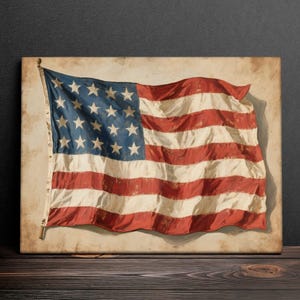 Buy 3 Get 1 Free, American Flag Art, American Flag, Independence Day Wall Decorations, Patriotic USA Painting, Vintage 4th of July Art