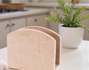 Servilletero Verona de mármol - Dispensador elegante de 14 cm para cocina, comedor y baño. Artículos esenciales para el hogar. Organizador con estilo.