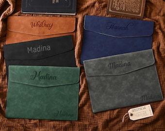 Organizador de documentos A4 personalizado en piel sintética. Ideal para compras grupales y regalos del Día del Profesor.