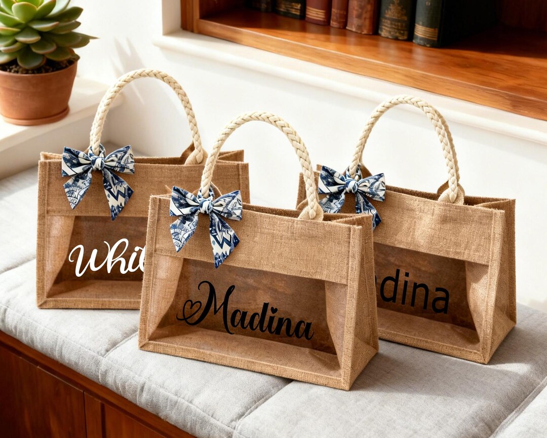 Personalized Jute Bridesmaid Gift Bags. Suitable for Bachelor/bachelor ...