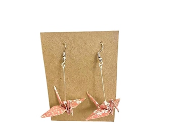 Origami Japanese Paper Crane Earrings, 12 Different Designs, Dangle Drop Earrings, & Perfect Gift.