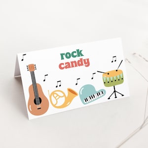 Muziek Verjaardag Voedseletiketten, Muzikale Kaarten Verjaardagsfeestje Buffet, Kinderfeestje Plaatskaartsjabloon, Dans Zing Verjaardagsfeestje Decoraties B870