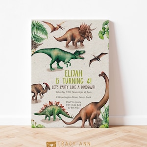 Dinosaur Birthday Invitation, Dinosaur Party Editable Boy Birthday Invite, Printable Dino Invitation Template Jurassic Party 1704