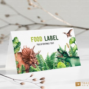 Dinosaur Buffet Cards | Party Tent cards | Printable Place Cards | Prehistoric Food Labels | Dinosaur Party | Dino Birthday Decor | 1703